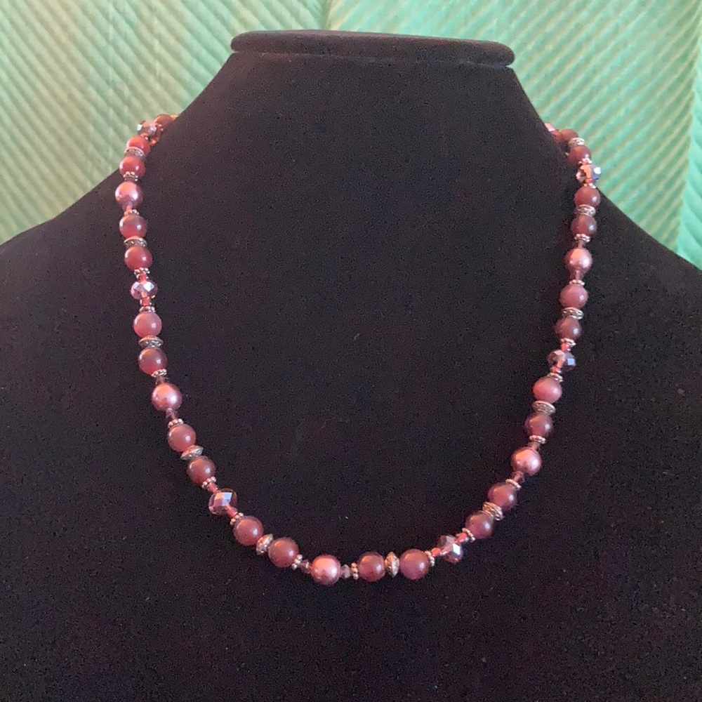 Purple Cat’s Eye & Pearl Set